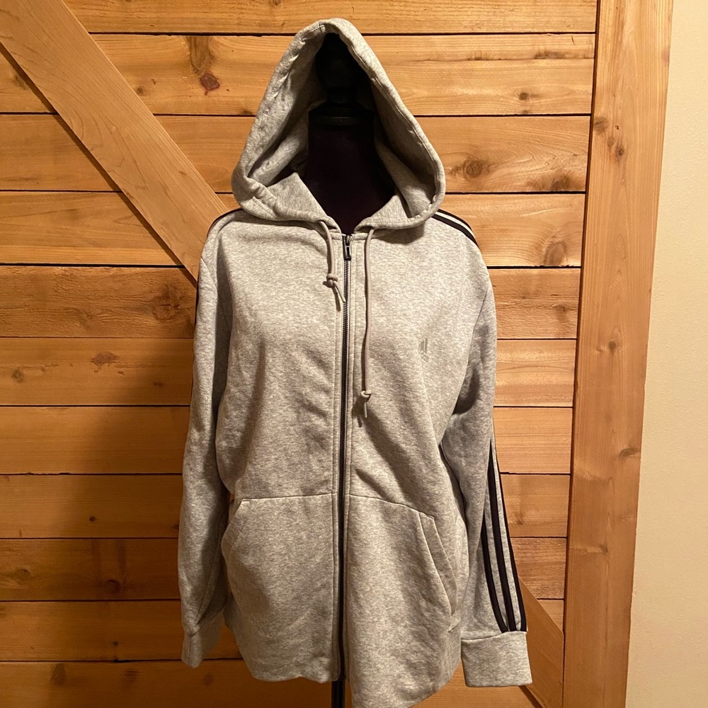Adidas Zip Up Sweatshirt with Stripes
